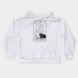 Witchy Cat "The Moon" Tarot Card Kids Hoodie